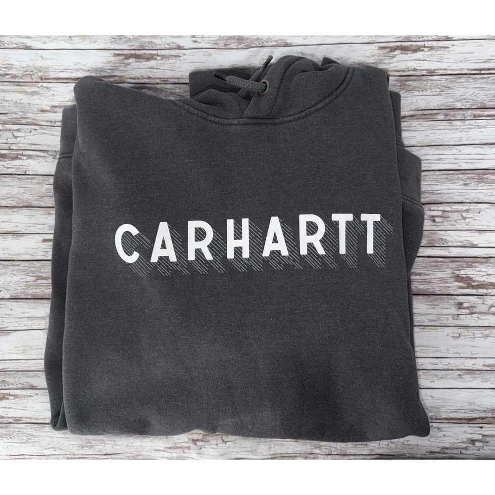 Carhartt Rain Defender Loose Fit Hoodie Charcoal Gray Mens XL Graphic Sweatshirt